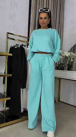 Женский прогулочный костюм двойка: кофта и штаны петля Мятный, 48/50 Одесса