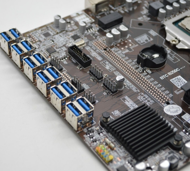 Материнская Плата для майнінгу B250C на 12 відеокарт + процесор Intel Celeron G3930 Киев - изображение 3