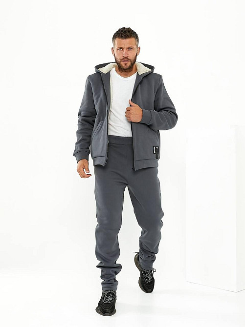 Чоловічий теплий костюм на флісі з хутром Сірий 48/50 Харків - фото 9