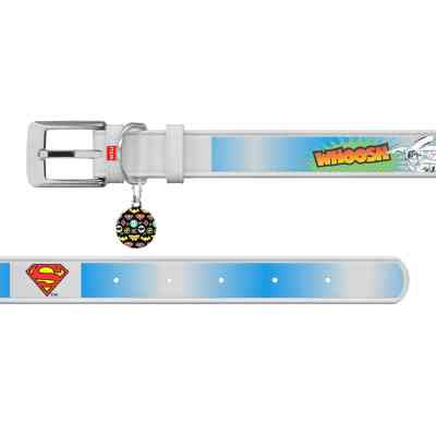 Ошейник для животных WAUDOG Design с QR паспортом "Супермэн 2" XL Ш 35 мм Д 44-58 см белый (0035-1008-15) Винница