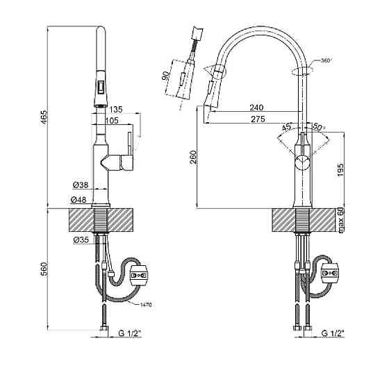 Змішувач для кухні Globus Lux ALPEN SBT1-2033 (000020281) Київ