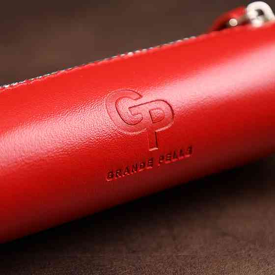 Небольшая кожаная ключница GRANDE PELLE 11530 Красный Киев