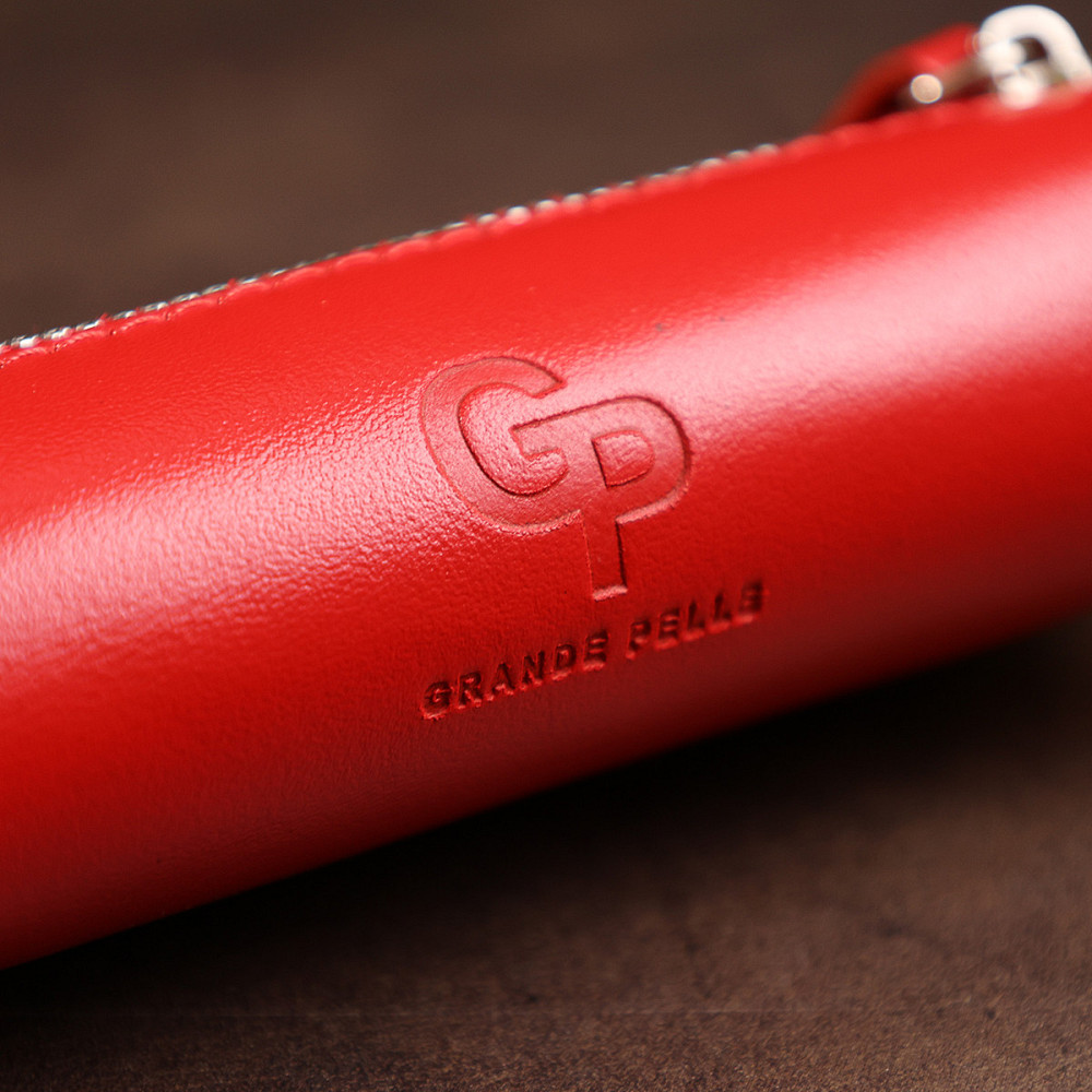 Небольшая кожаная ключница GRANDE PELLE 11530 Красный Киев - изображение 2