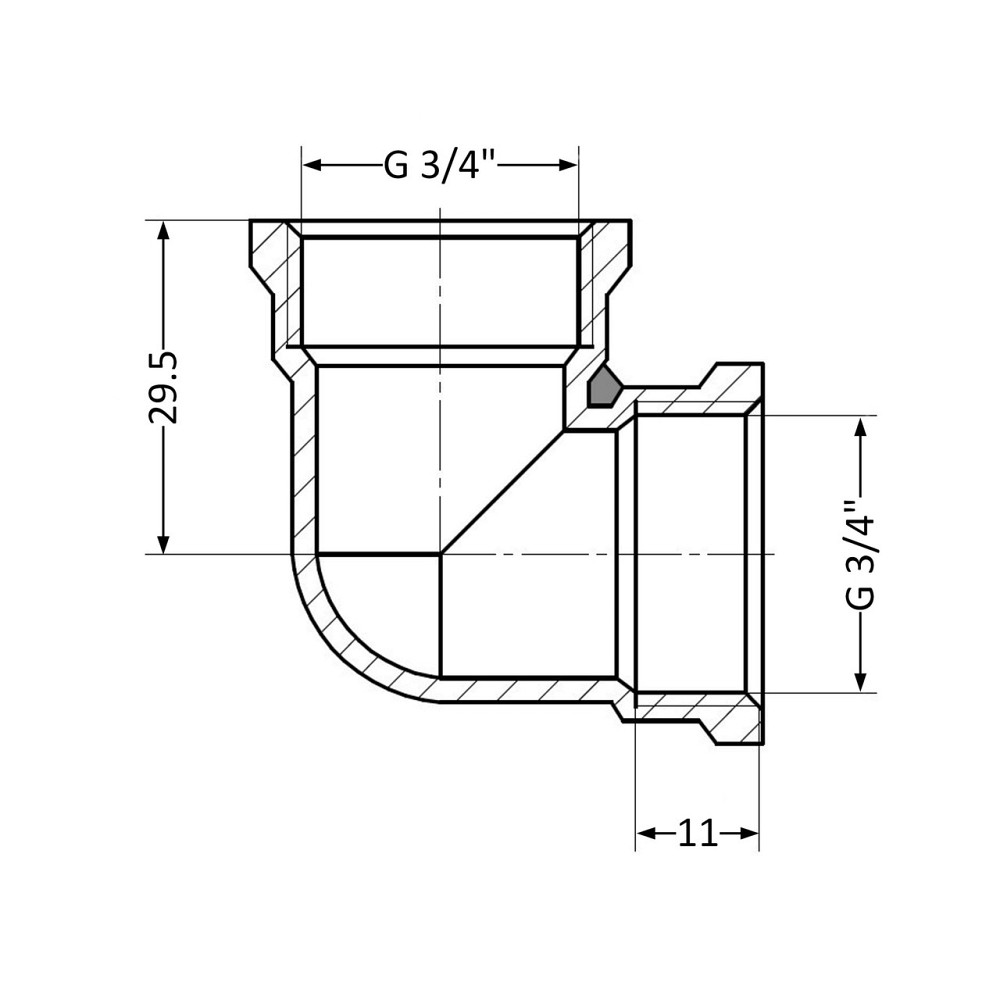 Угол Thermo Alliance Standart 3/4" ВР SD41820 Київ - фото 8