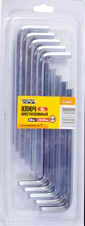Ключ шестигранний MASTERTOOL Long Arm CrV 8,0 мм 36×149 мм набір 10 шт 75-0008 Коломыя