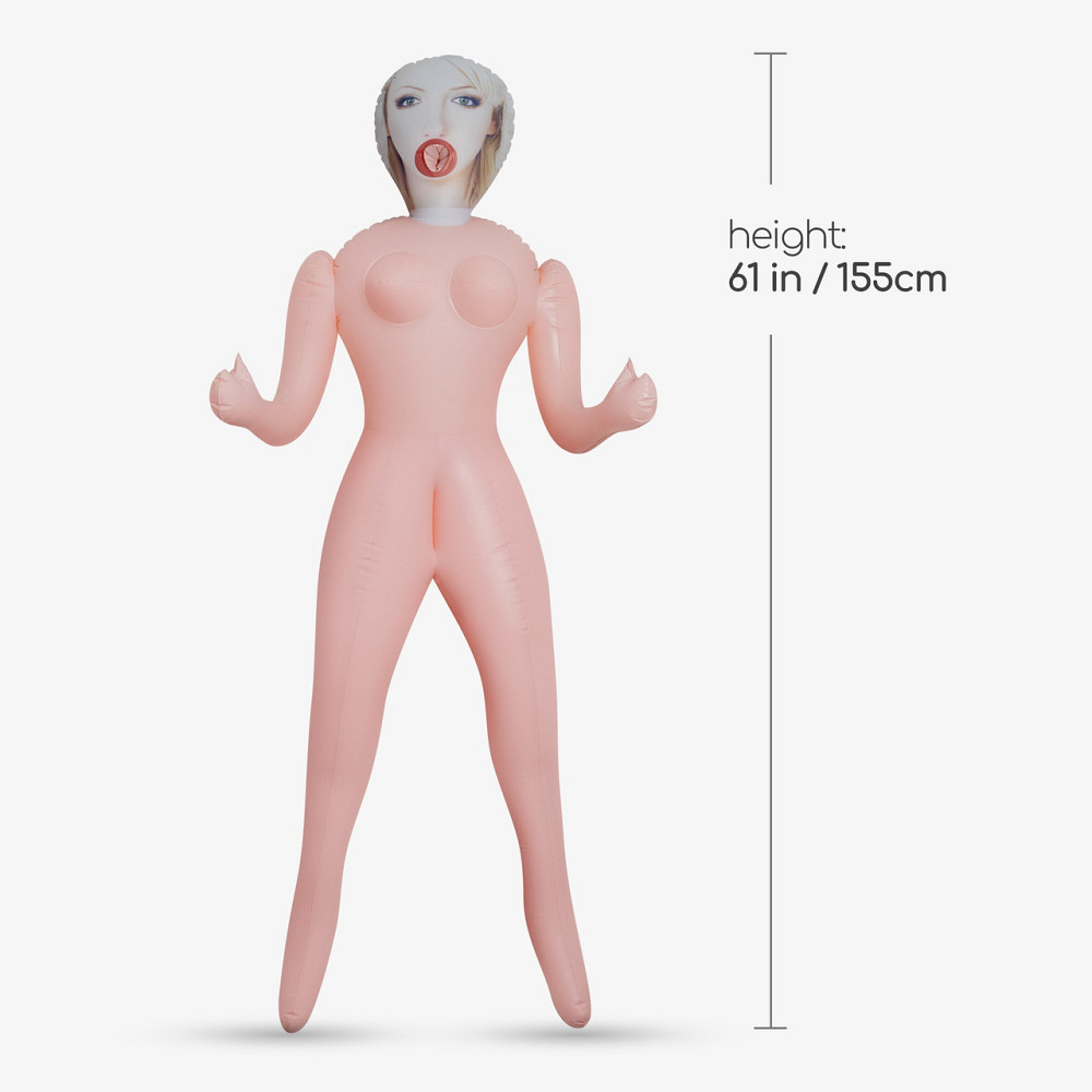 Секс-лялька з 3 отворами Crushious CRISTINA The Inflatable Nurse, бежева, 155 см Sex Aura Київ - фото 8