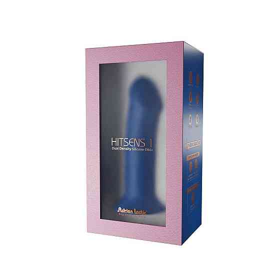 Двухслойный дилдо Adrien Lastic Hitsens 1 Blue, подходит для страпона, диаметр 4,5 см, длина 17,7 см Sex Aura Киев