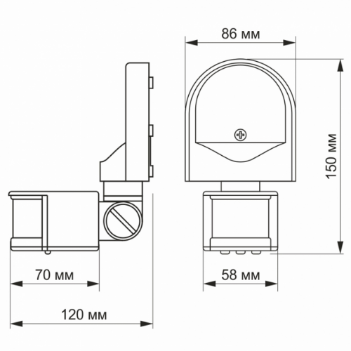 Датчик руху та освітленності 1200W 220V інфрачервоний чорний VL-SPW02B Videx Житомир