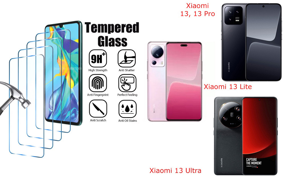 Захисне скло ArmorGlass для Xiaomi 13, 13 Lite, 13 Pro, 13 Ultra – стійке до подряпин та ударів Київ - фото 1