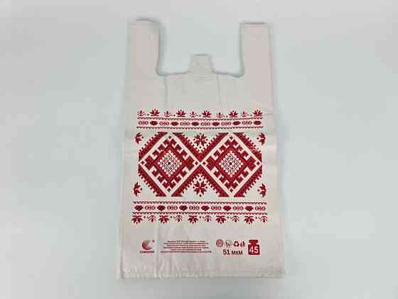 Пакет майка полиэтиленовая 34*58 Вышиванка (50мик)  (100 шт) Харьков