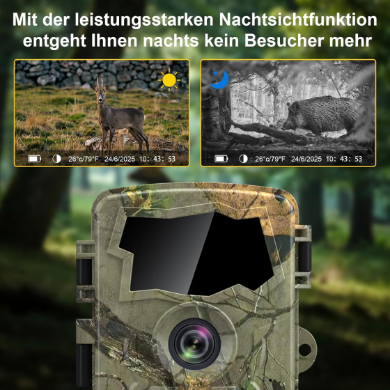 Фотопастка Камера дикої природи Lutranstra 5K Wi-Fi 64 МП, нічне бачення, 0.1 с, IP66, TrailCam Go, SD 64 ГБ + 8 батарейок Київ