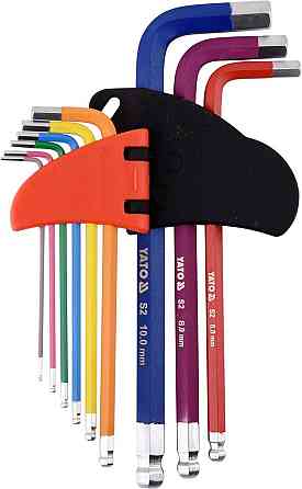 Ключі шестигранні з кулькою YATO : М1.5-10 мм, Г-подібні, HRC 58-62, S2 [10/50] Одеса