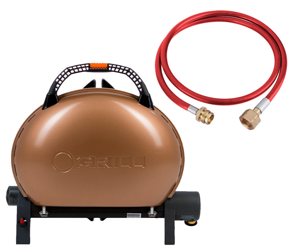 КОМПЛЕКТ Портативний переносний газовий гриль O-GRILL 500, бронзовий + шланг в подарунок! Код: 011674 Рівне - фото 1