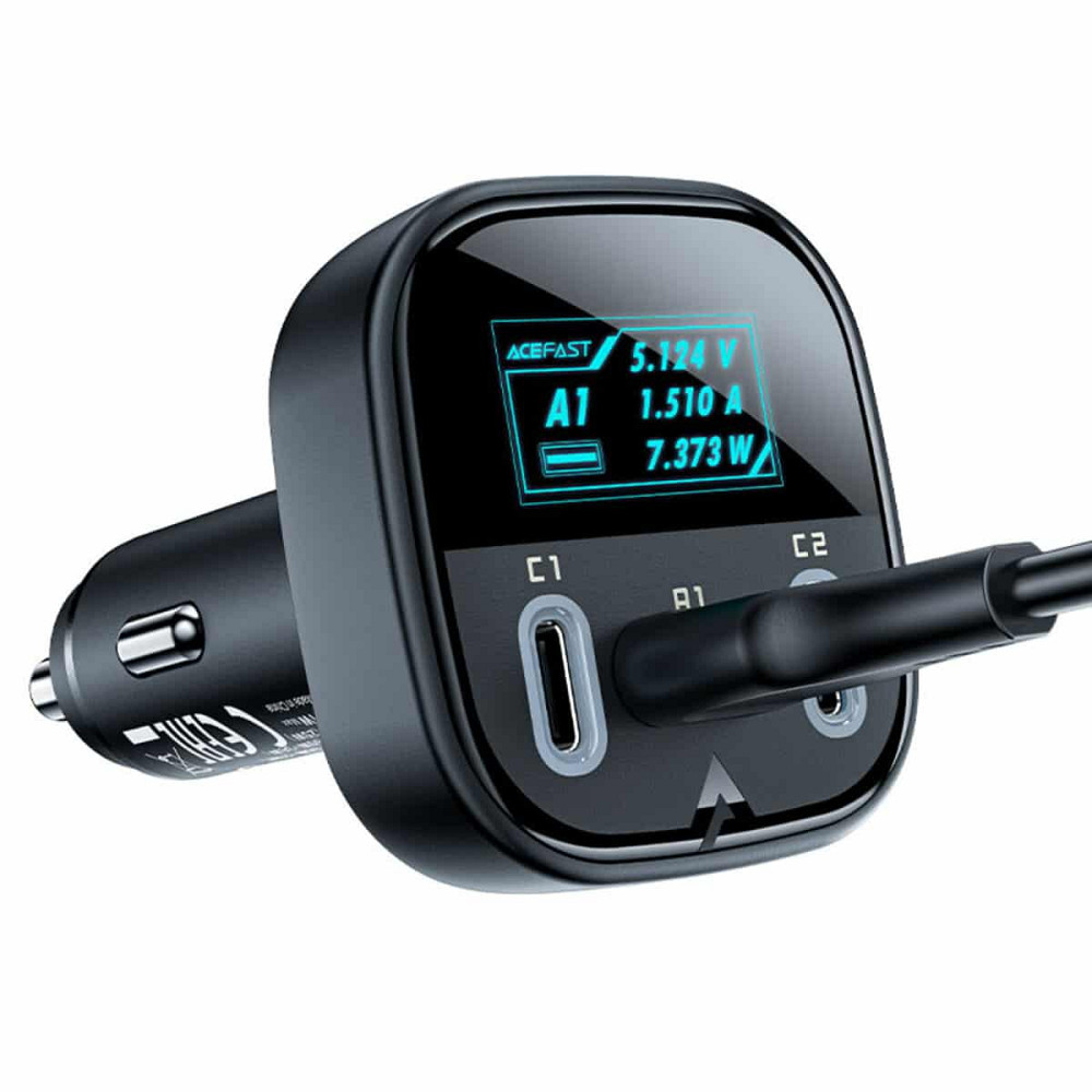 Автомобільний зарядний пристрій ACEFAST B5 101W (2C+A) metal car charger with OLED smart display Киев - изображение 3