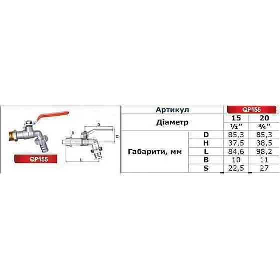 Кран шаровый поливочный Q PROFESSIONAL 1/2″ NV-QP155 + коннектор быстросъемный (000006920) Киев
