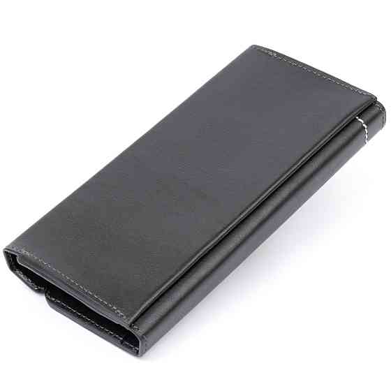 Борсетка элитная кожаная GRANDE PELLE 11277 Черная Киев