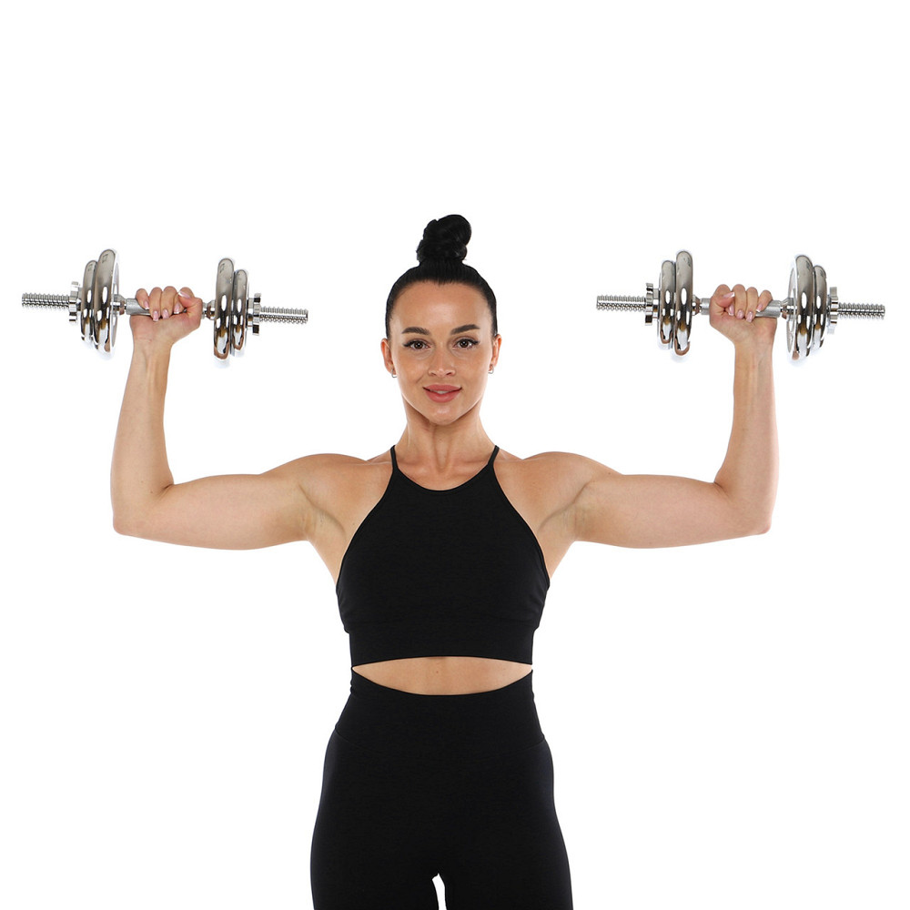 Набір гантелей зі штангою 3в1 у пластиковому кейсі 30 кг Zelart 9639 Київ - фото 8