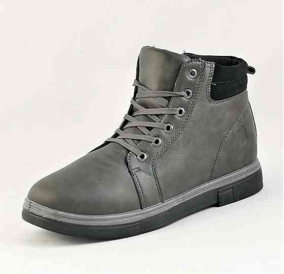 Черевики ЗИМНІ чоловічі Сірі Кросівки з МЕХОМ на замку з блискавкою (розміри: 41,42,43,44,45) - 302-3 Дніпро