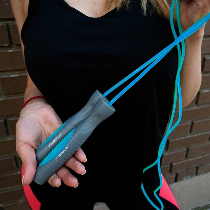 Скакалка PowerPlay 4204 Classic Jump Rope Блакитна (2,7m.) Кам'янське - фото 7
