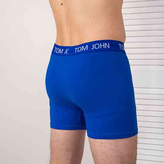 Труси-шорти чоловічі однотонні Сині — Tom John 2058 XXL Київ