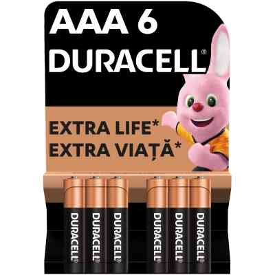 Батарейка Duracell AAA лужні 6 шт. в упаковці (5000394107472 / 81483511) Винница