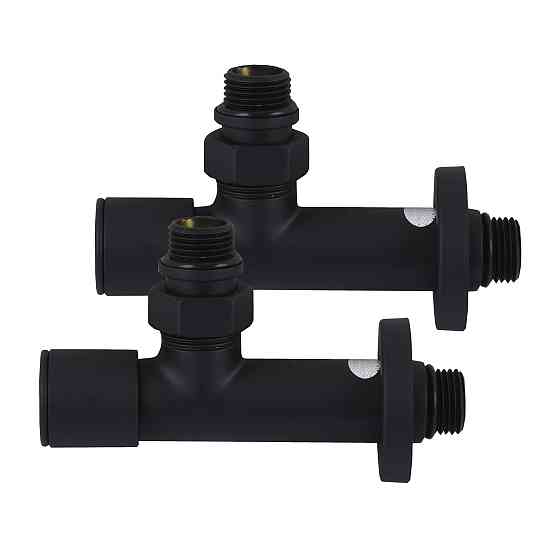 Набір Кран вентильний кутовий з американкою SOLOMON LUX 1/2″  7777  (2шт.) BLACK   (1уп) Луцк