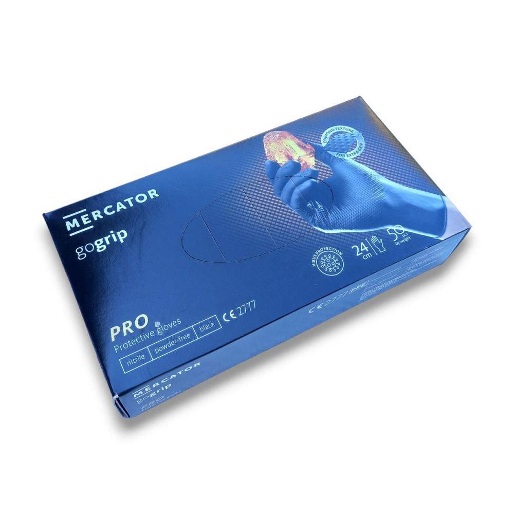 Нитриловые перчатки Mercator Gogrip размер L черные уп/25 пар XL Харків - фото 3