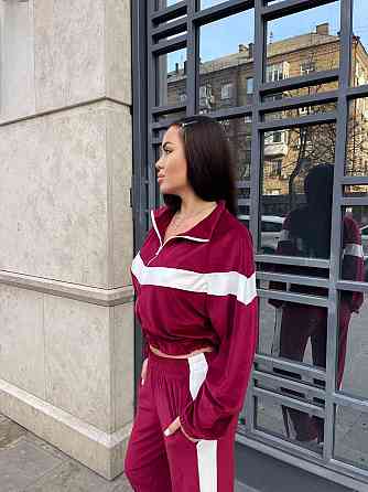 Женский стильный повседневный костюм двойка велюр спорт Бордо, 42/44 Одесса