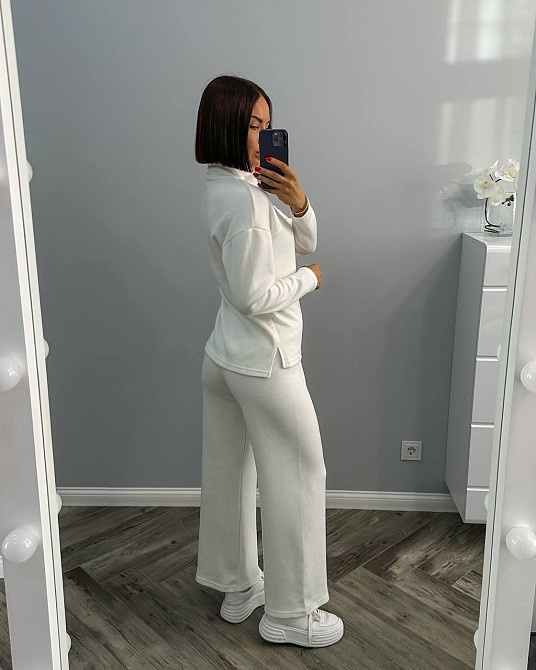 Жіночий повсякденний костюм подвійна двостороння ангора Молочний, 42/44 Одеса - фото 3