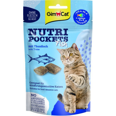 Лакомство для котов GimCat Nutri Pockets Fish Тунец 60 г (4002064419633) Винница - изображение 1