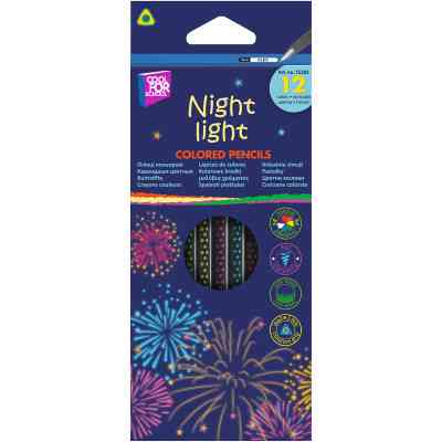 Карандаши цветные Cool For School Night light трехгранные 12 цветов (CF15183) Винница