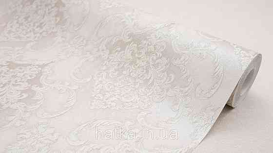 Шпалери метрові вінілові на флізеліні Sintra Classic класика вензель структурні сріблястий бежевий 406427 Київ