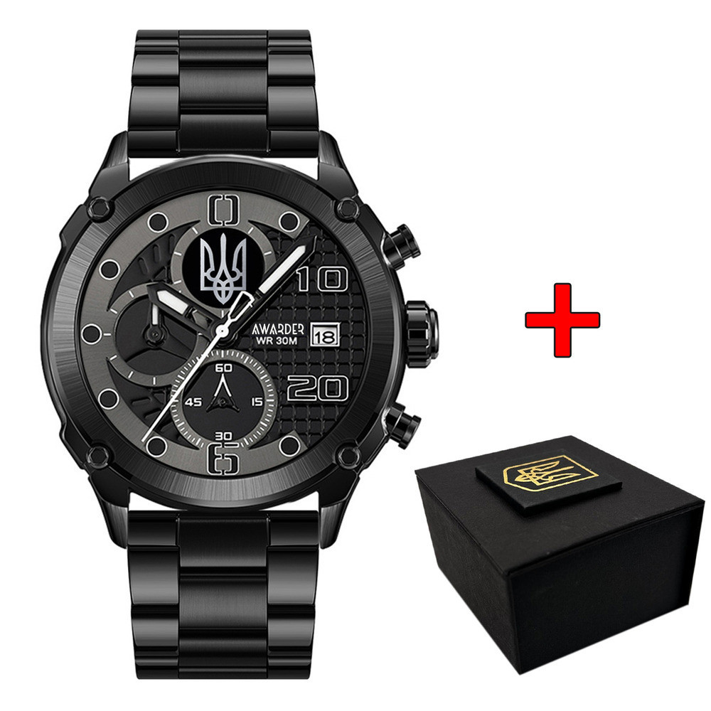 Awarder 016 Тризуб срібло Black-Black Steel Київ - фото 1