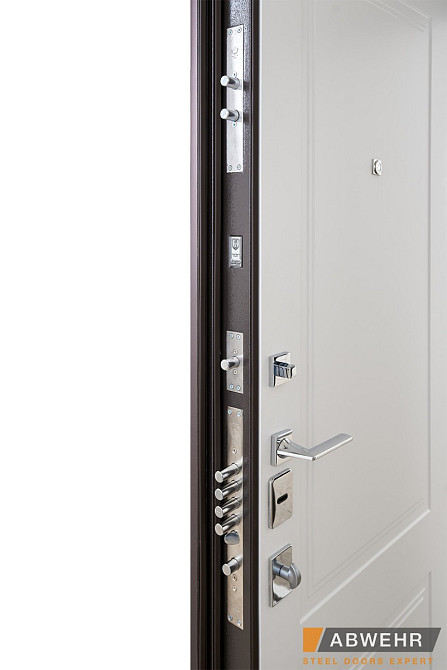 Двери входные, квартирные ABWEHR. Модель 509/520 RAMINA Цвет Бронзовый браш / Белый супермат. 960 Киев - изображение 4