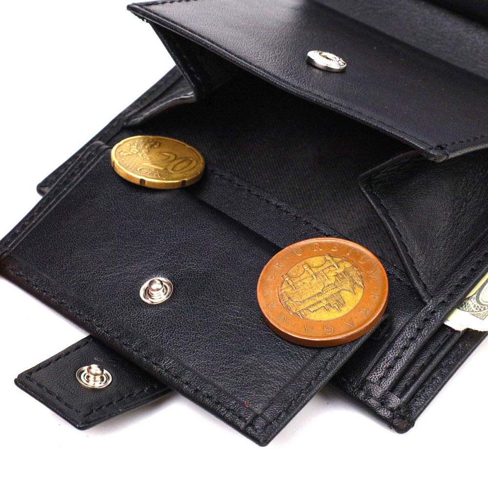 Модный мужской бумажник из натуральной гладкой кожи CANPELLINI 21727 Черный Киев - изображение 8