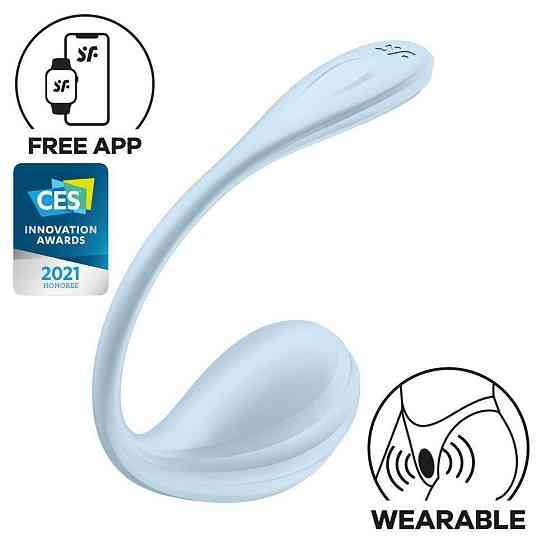 Смарт-віброяйце Satisfyer Smooth Petal Connect App Light Blue Sex Aura Київ