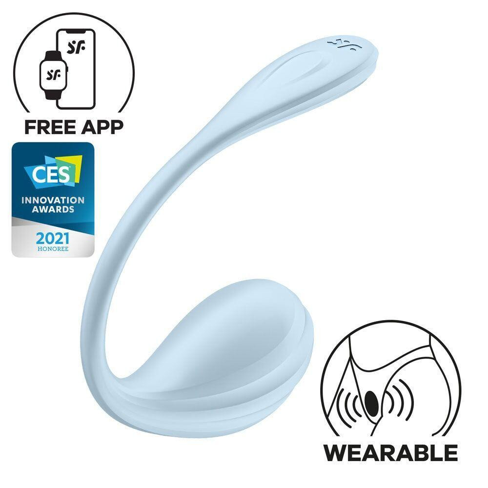 Смарт-віброяйце Satisfyer Smooth Petal Connect App Light Blue Sex Aura Київ - фото 1