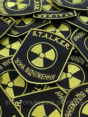 Шеврон STALKER (Форма щит. На липучке) Размер 9x7.5см Киев