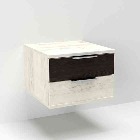 Тумба навесная прикроватная Кристалл, Дуб Крафт Белый/Венге Магия, 400/400/290 Львов