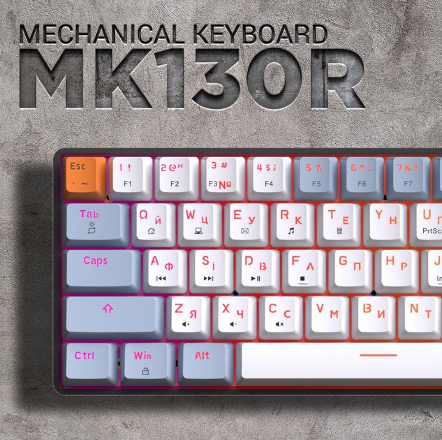 Клавіатура GamePro MK130R Red Swich Hot-Swap RGB Black Сірий Харків - фото 5