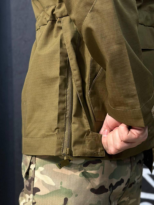 Чоловіча армійська куртка койот ріп-стоп з водозахистом манжетами липучками Львів - фото 6