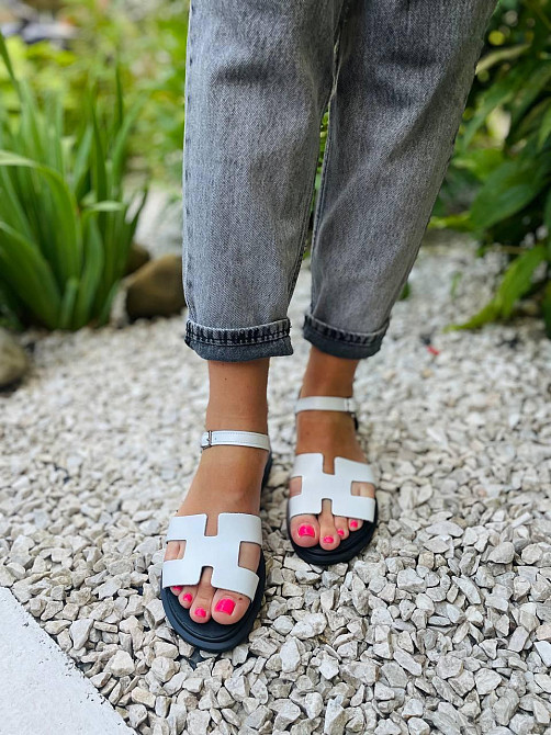 Mermaid Босоніжки жіночі білі Mermaid 514 літні з натуральної шкіри / Шкіряні босоніжки на низь Коломыя - изображение 7