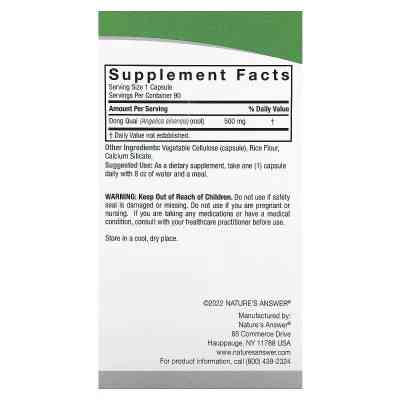 Травы Nature's Answer Дудник (Дягиль), 500 мг, Dong Quai, 90 вегетарианских капсул (NTA-16170) Винница