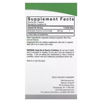 Травы Nature's Answer Дудник (Дягиль), 500 мг, Dong Quai, 90 вегетарианских капсул (NTA-16170) Винница - изображение 3