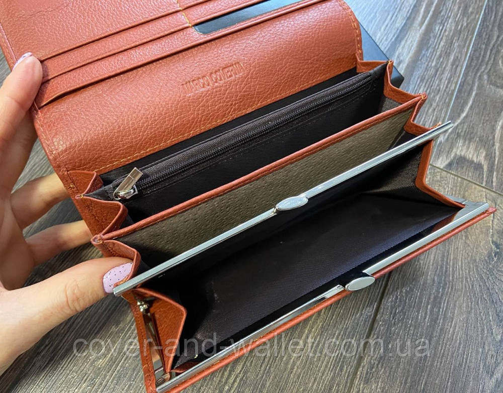 Класичний шкіряний жіночий гаманець на магнітній фіксації Marco Coverna Київ - фото 3