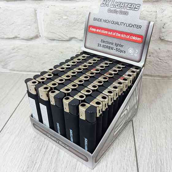 Зажигалка 3X прорезиненная черная уп/50шт Харьков