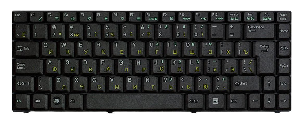 Клавиатура для ноутбука Asus EEE PC (C90, C90P, C90S, Z98, Z37) Black, RU (вертикальный энтер) Вінниця - фото 2