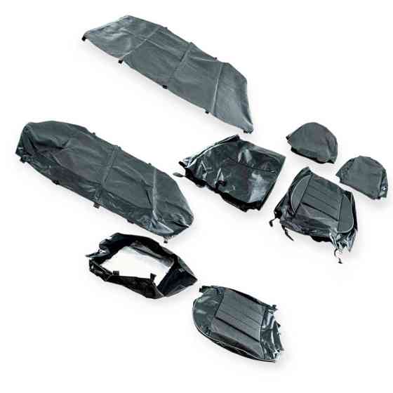 Чохли ваз 2101, 2105, 2104 (сід. 2105) "пілот" сірі шкірозамінник+тканина салону Мукачево