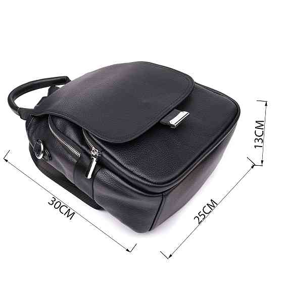 Жіночий рюкзак з натуральної шкіри Vintage 23056 Чорний Київ