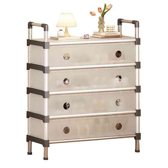 Тумба металлическая в прихожую 4 полки XL-1336 / Органайзер для обуви / Стеллаж для обуви / Полка для хранения Киев